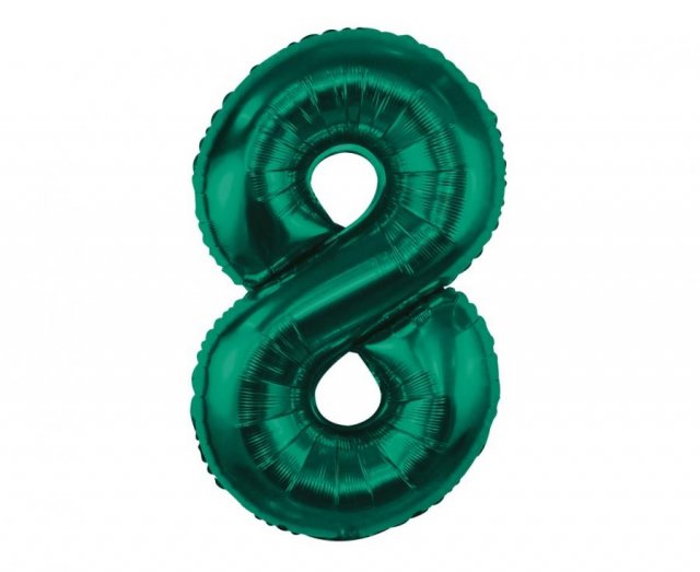 Fóliový balónek číslo 8, lahvově zelený, 85 cm