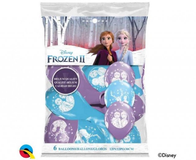 Balónek s potiskem Elsa "FROZEN", mix vzorů 28 cm, set 6 ks