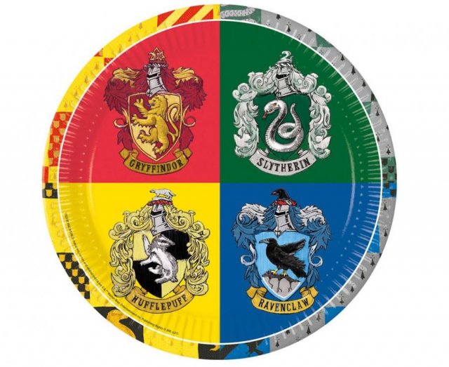 Papírové talíře Harry Potter - Bradavické koleje 23 cm, 8 ks