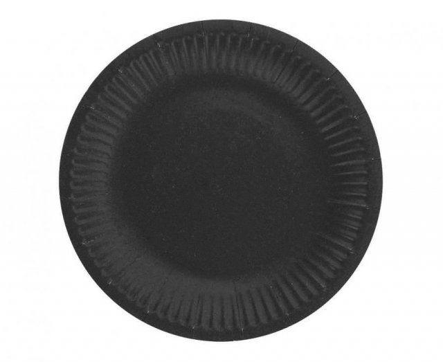 Papírové talíře černé GODAN, 18 cm, 6 ks