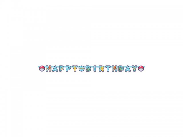 Závěsný banner Pokémon Happy Birthday, 218 cm
