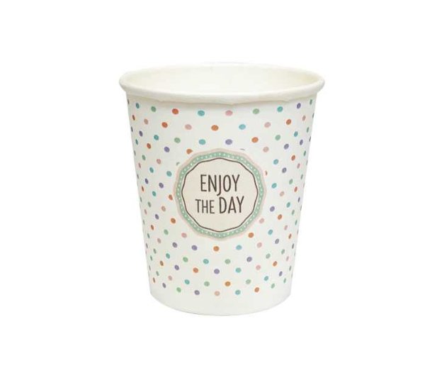 Kelímek papírový "Enjoy the day" 300 ml, set 50 ks