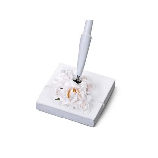 Stojan na pero, bílý + velká květina