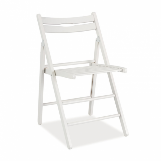 Skládací židle dřevěná - bílá