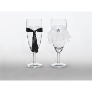 Svatební sklenice, set - kravata