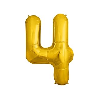 Foliový balónek číslo 4, zlatý, 86 cm