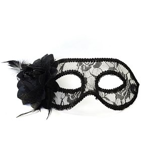 Party maska, krajka černá