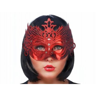Party maska, ornament červená