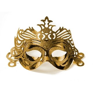 Party maska, ornament zlatá