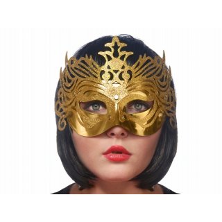 Party maska, ornament zlatá