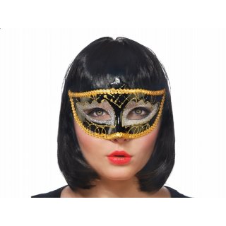 Party maska, černá-stříbrná-zlatá