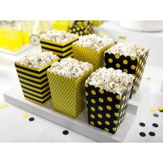 Krabice na popcorn, mix černo-žlutá