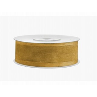 Stuha šifónová, zlatá lemovaná, 25mm/25m (zn. PartyDeco)