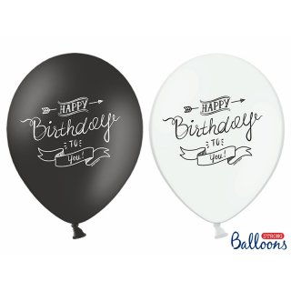 Balónek, Happy Birthday 2 - bílý 30cm