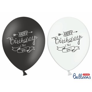 Balónek, Happy Birthday 2, bílý 30cm