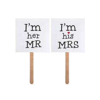 Karty na špejle - I am her MR, I am his MRS