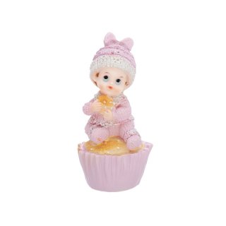Figurka dívky na muffinu, růžová (zn. PartyDeco)