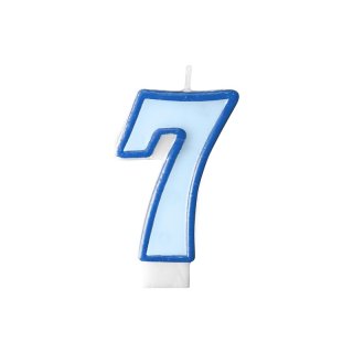 Svíčka narozeniny, číslo 7, modrá