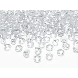 Konfety diamantové, 12mm, průhledné
