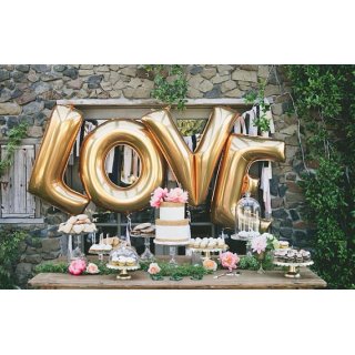 Balónkový nápis "LOVE" - 105cm, zlatý