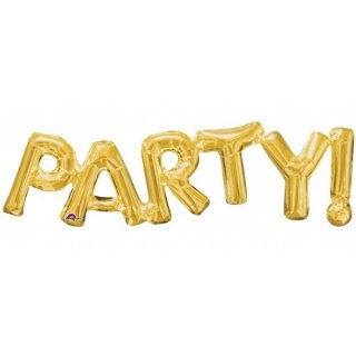 Balónkový nápis "Party", zlatý