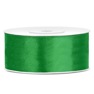 Stuha saténová, smaragdově zelená, 2.5cm/25m