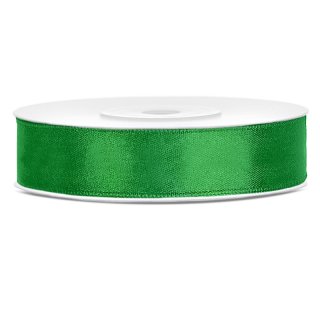 Stuha saténová, smaragdová zelená, 1.2cm/25m