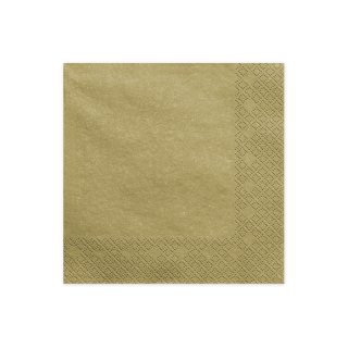 Ubrousky třívrstvé, zlaté třpytivé, 33x33cm, set 20ks