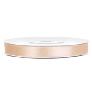 Stuha saténová, krémová, 0.6cm/25m