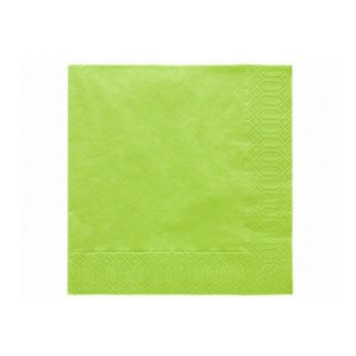 Ubrousky třívrstvé, světle zelené, 33x33 cm (zn. PartyDeco)