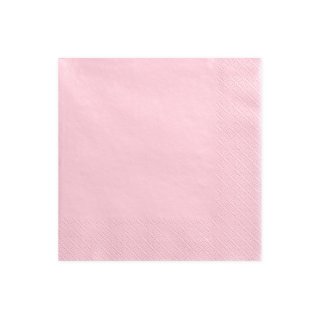 PartyDeco ubrousky třívrstvé, světle růžové, 40*40 cm