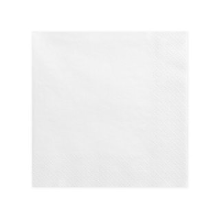 Ubrousky třívrstvé, bílé, 40*40 cm (zn. PartyDeco)