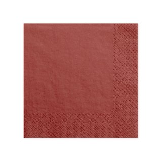 PartyDeco ubrousky třívrstvé, červené, 40*40 cm