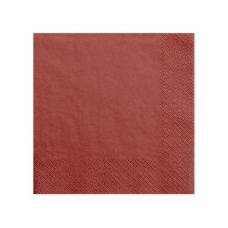 Ubrousky třívrstvé, červené, 40*40 cm (zn. PartyDeco)