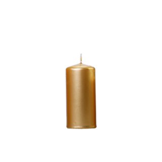 Svíčka válec, třpytivá zlatá, 12*6 cm (zn. PartyDeco)
