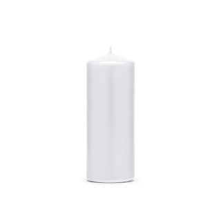 Svíčka válec, bílá matná, 15*6 cm (zn. PartyDeco)