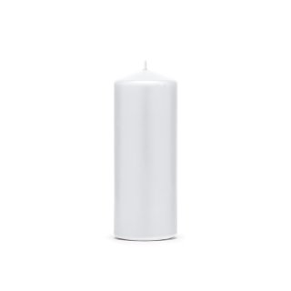 Svíčka válec, bílá matná,12*6 cm