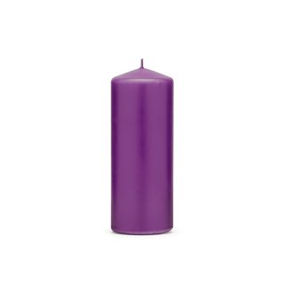 Svíčka válec, fialová matná, 15*6 cm