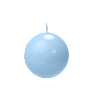 Svíčka koule, lesklá světle modrá, 8 cm