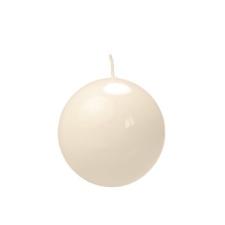 Svíčka koule, lesklá krémová, 8 cm
