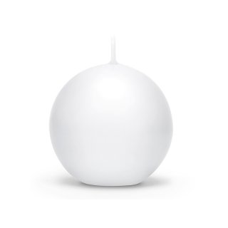 Svíčka koule, matná bílá, 10 cm