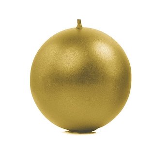 Svíčka koule, zlatá, 10 cm