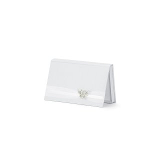 Krabička na peníze bílá s motýlkem