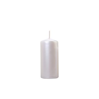 Svíčka válec, třpytivá perleťová, 12x6 cm (zn. PartyDeco)