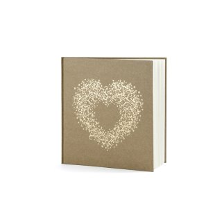 Svatební kniha hostů v kraftovém papíru se srdcem
