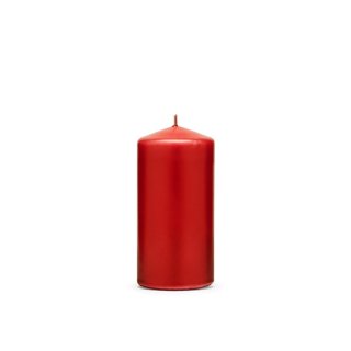 Svíčka válec, červená matná, 12*6 cm