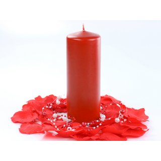 Svíčka válec, červená matná, 12*6 cm
