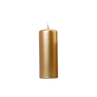 Svíčka válec, třpytivá zlatá, 15*6 cm