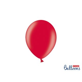 Balónek metalický, červený, 23 cm (zn. StrongBalloons)
