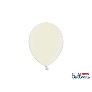 Balónek metalický, světlý krémový, 23 cm (zn. StrongBalloons)